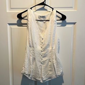 White Sleeveless Blouse